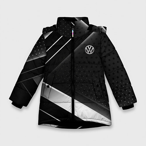 Зимняя куртка для девочки Volkswagen sign / 3D-Черный – фото 1