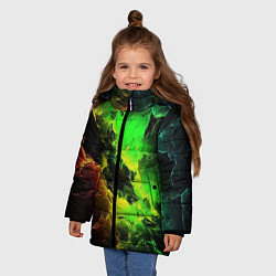 Куртка зимняя для девочки Зеленое небо, цвет: 3D-черный — фото 2