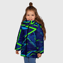 Куртка зимняя для девочки Текстурный грандж, цвет: 3D-черный — фото 2