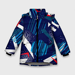 Куртка зимняя для девочки Текстурный грандж, цвет: 3D-светло-серый