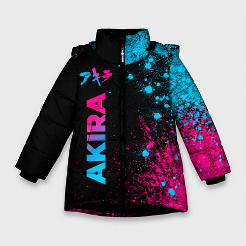 Зимняя куртка для девочки Akira - neon gradient: по-вертикали / 3D-Черный – фото 1
