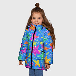 Куртка зимняя для девочки Морские мотивы, цвет: 3D-красный — фото 2