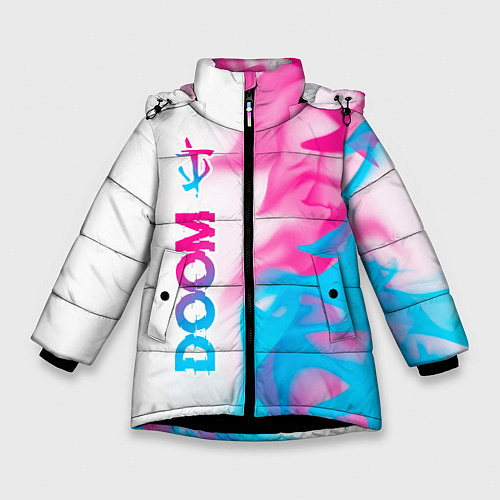 Зимняя куртка для девочки Doom neon gradient style: по-вертикали / 3D-Черный – фото 1