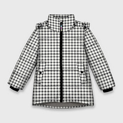 Куртка зимняя для девочки Мелкая серая клетка, цвет: 3D-светло-серый