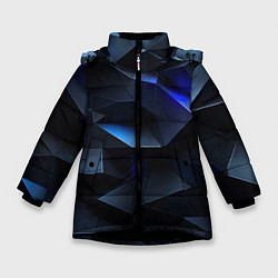 Зимняя куртка для девочки Синие и черные кубы