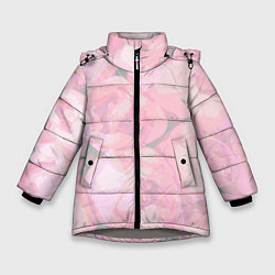 Куртка зимняя для девочки Розы бледные, цвет: 3D-светло-серый