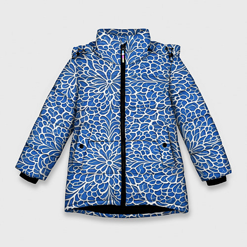 Зимняя куртка для девочки Ажурные узоры / 3D-Черный – фото 1