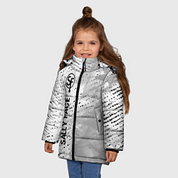 Куртка зимняя для девочки Sally Face glitch на светлом фоне: по-вертикали, цвет: 3D-черный — фото 2