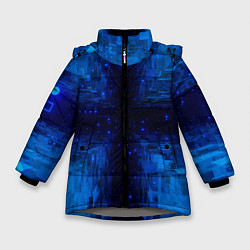 Зимняя куртка для девочки Тёмно-синие множества фигур