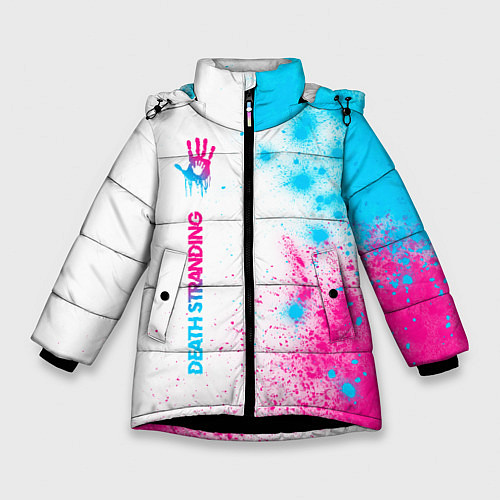 Зимняя куртка для девочки Death Stranding neon gradient style: по-вертикали / 3D-Черный – фото 1