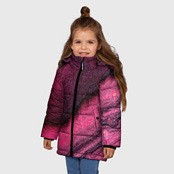 Куртка зимняя для девочки Блёстки розовые, цвет: 3D-черный — фото 2