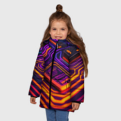 Куртка зимняя для девочки Микрочип, цвет: 3D-светло-серый — фото 2