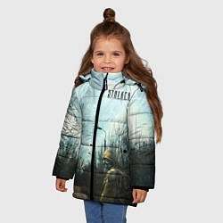 Куртка зимняя для девочки Stalker одиночка на дороге, цвет: 3D-черный — фото 2