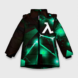 Куртка зимняя для девочки Half-Life разлом плит, цвет: 3D-черный