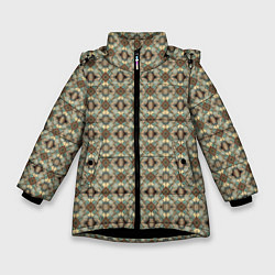 Зимняя куртка для девочки Золотисто-коричневая симметрия