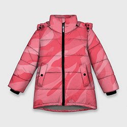 Куртка зимняя для девочки Pink military, цвет: 3D-светло-серый