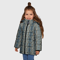 Куртка зимняя для девочки Мраморные цепи, цвет: 3D-светло-серый — фото 2