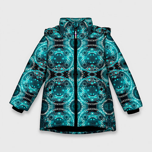 Зимняя куртка для девочки Светящееся НЛО / 3D-Черный – фото 1
