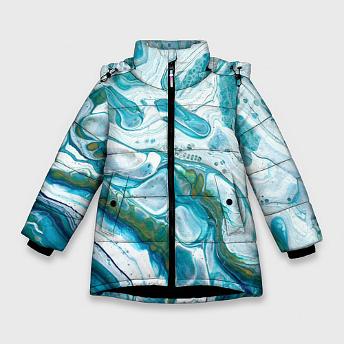 Зимняя куртка для девочки 50 Оттенков Океана / 3D-Черный – фото 1