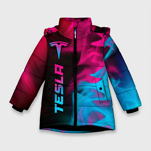 Зимняя куртка для девочки Tesla - neon gradient: по-вертикали / 3D-Черный – фото 1