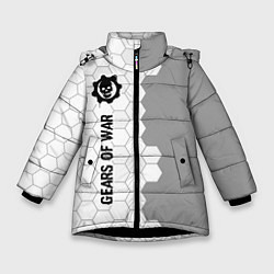 Куртка зимняя для девочки Gears of War glitch на светлом фоне: по-вертикали, цвет: 3D-черный