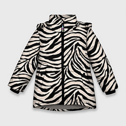 Зимняя куртка для девочки Полосатая шкура зебры, белого тигра