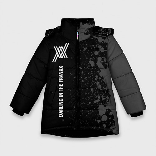 Зимняя куртка для девочки Darling in the FranXX glitch на темном фоне: по-ве / 3D-Черный – фото 1