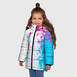 Куртка зимняя для девочки Counter Strike neon gradient style: по-вертикали, цвет: 3D-черный — фото 2