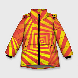 Куртка зимняя для девочки Оптическая иллюзия вглубь, цвет: 3D-светло-серый
