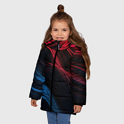 Куртка зимняя для девочки Blue red black, цвет: 3D-светло-серый — фото 2