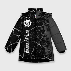 Куртка зимняя для девочки Gears of War glitch на темном фоне: по-вертикали, цвет: 3D-черный