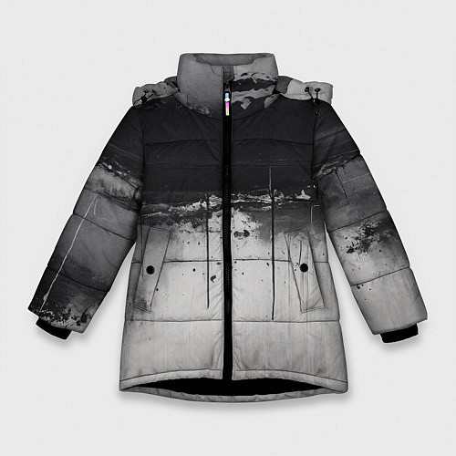 Зимняя куртка для девочки Текучая смола / 3D-Черный – фото 1