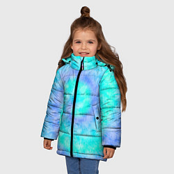 Куртка зимняя для девочки Тай дай морская волна, цвет: 3D-светло-серый — фото 2