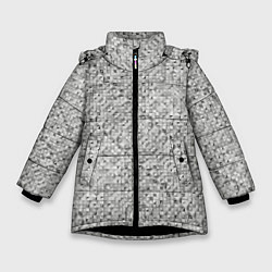 Куртка зимняя для девочки Серебряное плетение, цвет: 3D-черный