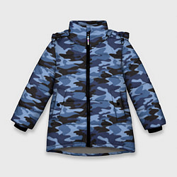 Куртка зимняя для девочки Камуфляж Омона и Росгвардии, цвет: 3D-светло-серый