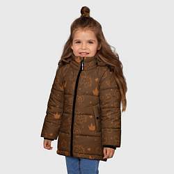 Куртка зимняя для девочки Эра динозавров, цвет: 3D-черный — фото 2