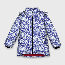 Куртка зимняя для девочки Завитушки, цвет: 3D-красный