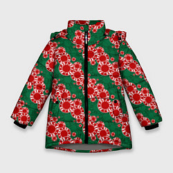 Куртка зимняя для девочки Фишки для ставок, цвет: 3D-светло-серый
