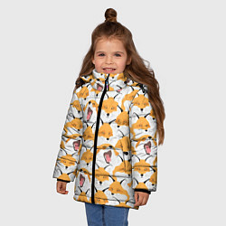 Куртка зимняя для девочки Хитрые лисы, цвет: 3D-светло-серый — фото 2