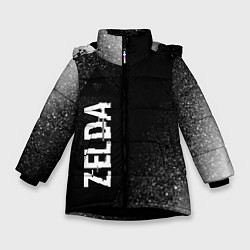 Куртка зимняя для девочки Zelda glitch на темном фоне: по-вертикали, цвет: 3D-черный