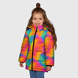 Куртка зимняя для девочки Насыщенные яркие краски, цвет: 3D-черный — фото 2