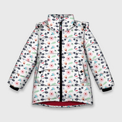 Куртка зимняя для девочки Весенний запах, цвет: 3D-красный