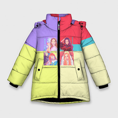 Зимняя куртка для девочки Блек Пинк - разноцветный / 3D-Черный – фото 1