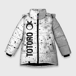 Зимняя куртка для девочки Totoro glitch на светлом фоне: по-вертикали