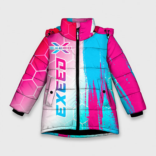 Зимняя куртка для девочки Exeed neon gradient style: по-вертикали / 3D-Черный – фото 1