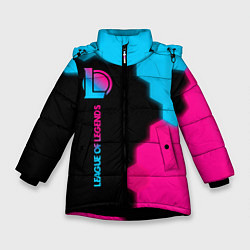 Зимняя куртка для девочки League of Legends - neon gradient: по-вертикали
