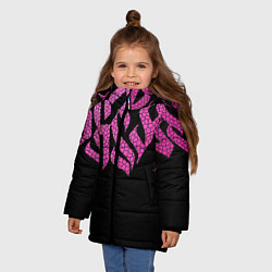Куртка зимняя для девочки Граффити буквы, цвет: 3D-красный — фото 2