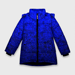 Куртка зимняя для девочки Абстракция ультрамарин, цвет: 3D-черный