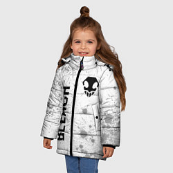 Куртка зимняя для девочки Bleach glitch на светлом фоне: надпись, символ, цвет: 3D-черный — фото 2