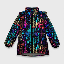 Зимняя куртка для девочки Флуоресцентные Цветы